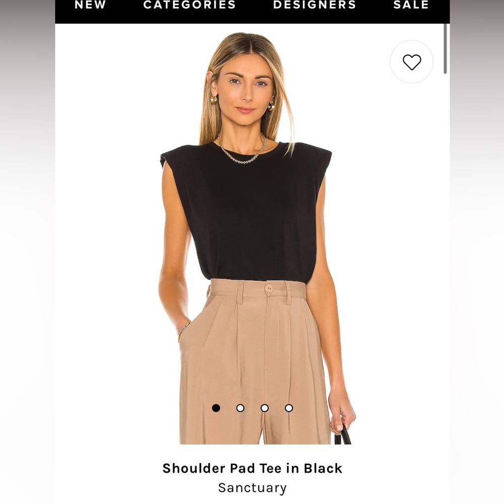 NWT Sanctuary shoulder pad tee in Bare; small